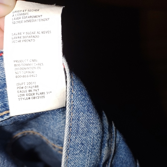 (6) Tommy Hilfiger Eagle Back Pocket Low Rider Flare Jeans - Picture 10 of 12